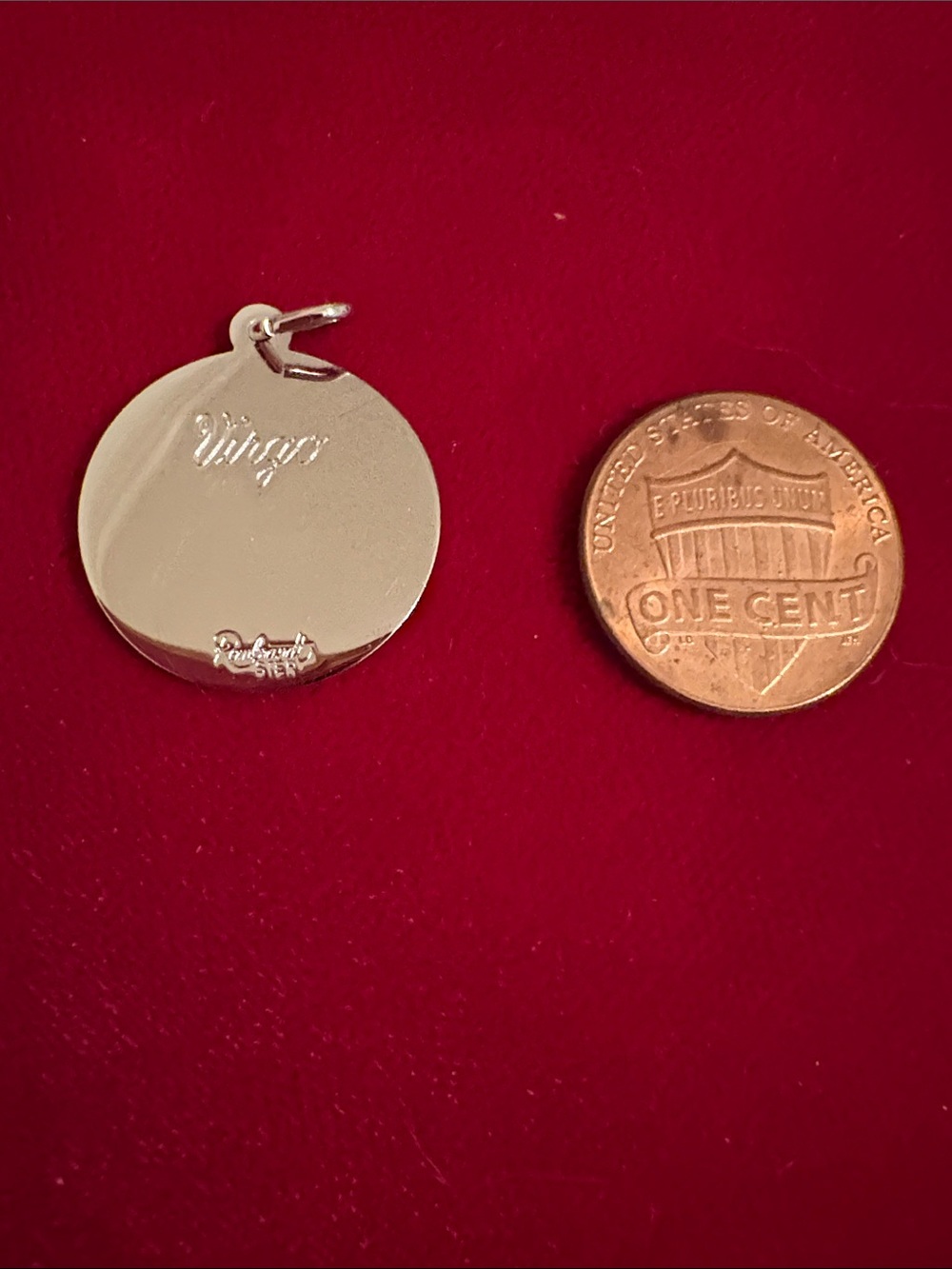 Vintage Sterling Silver VIRGO Pendant Charm. - Picture 4 of 4